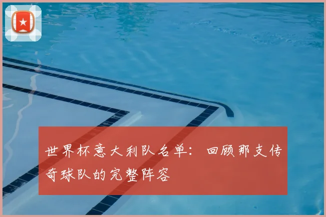 世界杯意大利队名单:回顾那支传奇球队的完整阵容